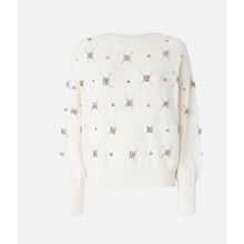 Carica l'immagine nel visualizzatore di Gallery, Maglione elegante con ricamo gioiello strass Pinko